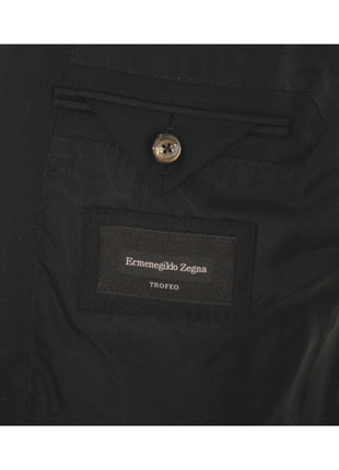 Ermenegildo Zegna Trofeo Mens 36R Drop 7 Black 100% Wool Modern Fit 2 Piece Suit