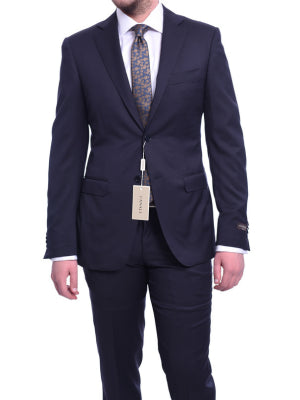 Canali Mens Navy 38R Drop 7  Slim Fit 100% Wool 2 Piece Suit