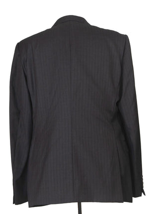 Armani Collezioni Mens Slim Fit Charcoal Pinstripe 100% Wool 2 Piece Suit