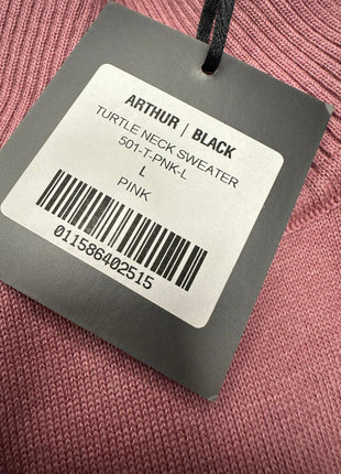 Arthur Black Men's Solid Pink Pullover Cotton Blend Turtleneck Sweater Shirt