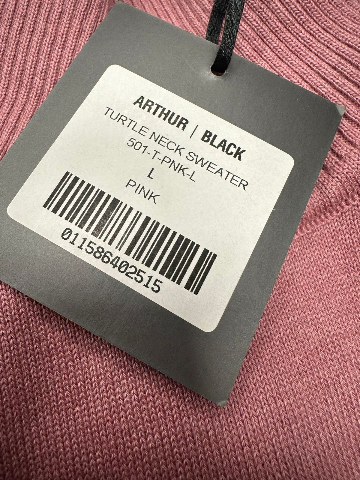 Arthur Black Men&#39;s Solid Pink Pullover Cotton Blend Turtleneck Sweater Shirt