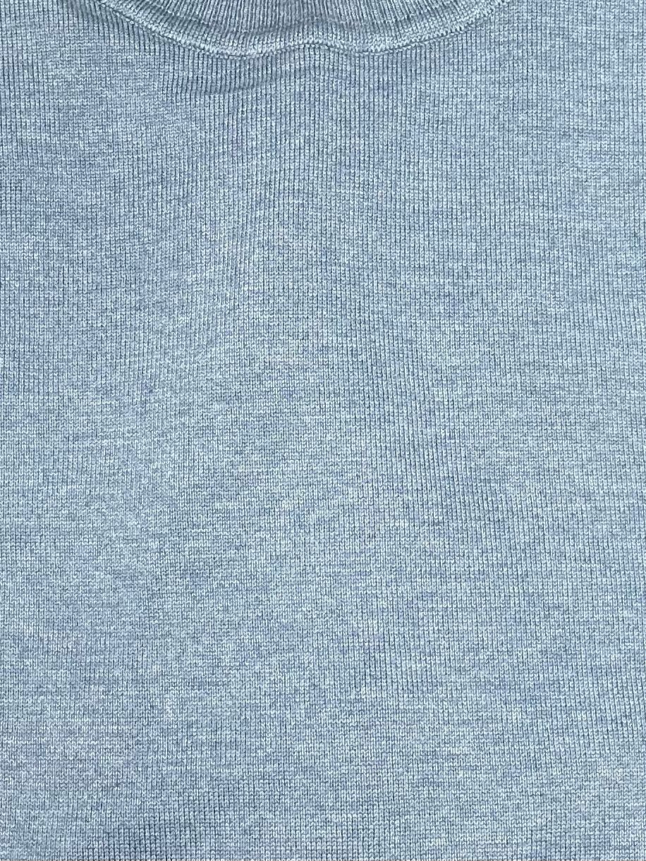 Arthur Black Men&#39;s Solid Light Blue Pullover Cotton Blend Turtleneck Sweater