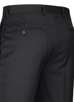Raphael Classic Fit Solid Black Flat Front Wool Dress Pants - The Suit Depot