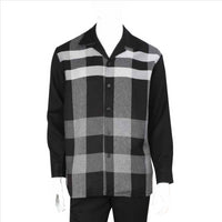 Thumbnail for Apollo King Royal Diamond Mens Black Check 2 Piece Long Sleeve Walking Suit