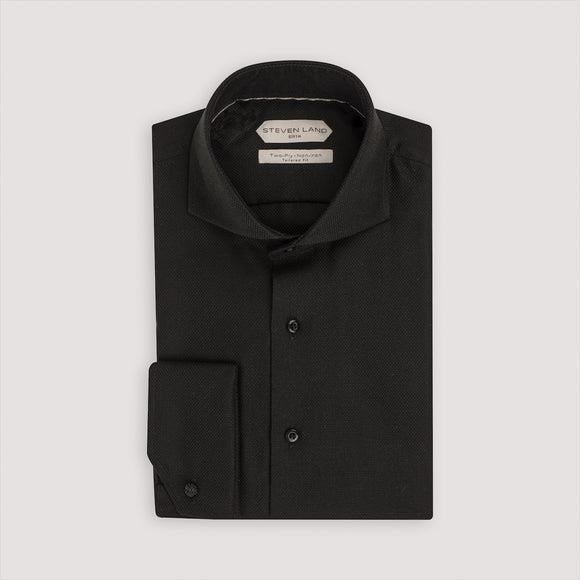 Steven Land Elite Mens Black Cutaway Collar French Cuff Cotton Dress S The Suit Depot Steven Land Elite Mens Black Cutaway Collar French Cuff Cotton Dress S The Suit Depot
