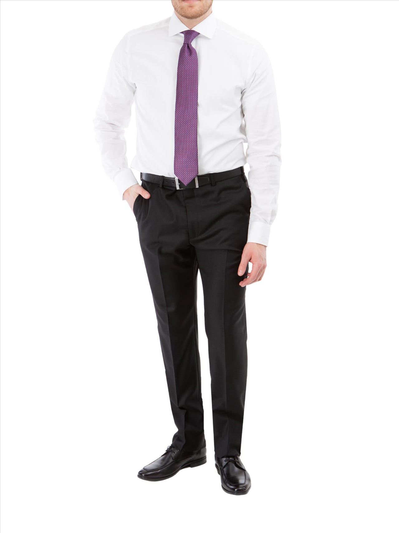John Varvatos Half-Canvassed Black Two Button Wool Blend Suit