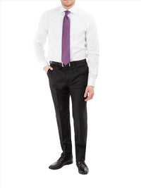 Thumbnail for John Varvatos Half-Canvassed Black Two Button Wool Blend Suit