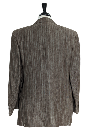 Canali Men's Brown Pinstripe 100% Linen Suit - 46R
