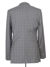 Thumbnail for Hugo Boss Mens 42L Gray Windowpane 100% Wool Slim Fit 2 Piece Suit