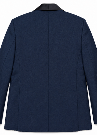 Profile Black Solid Navy Satin Shawl Lapel Slim Fit 2-Button Tuxedo - 48R