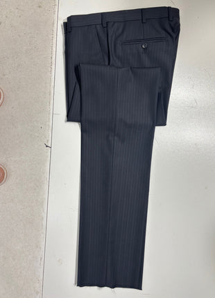 Z Zegna Mens Black Pinstripe Notch Lapels Classic Fit 2-Button Wool Suit - 40L