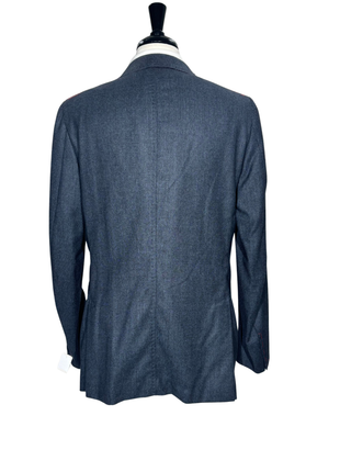 Isaia Mens Blue Nailhead Tweed Notch Lapel Slim Fit 2-Button Wool Suit - 44L