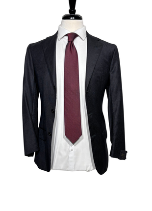 Sartoria Partenopea Mens Black Pinstripe Notch Lapel Classic Fit 3-button Wool Suit - 34R