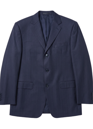 Canali Blue Striped Modern Fit Notch Lapel  Wool 2-piece Suit