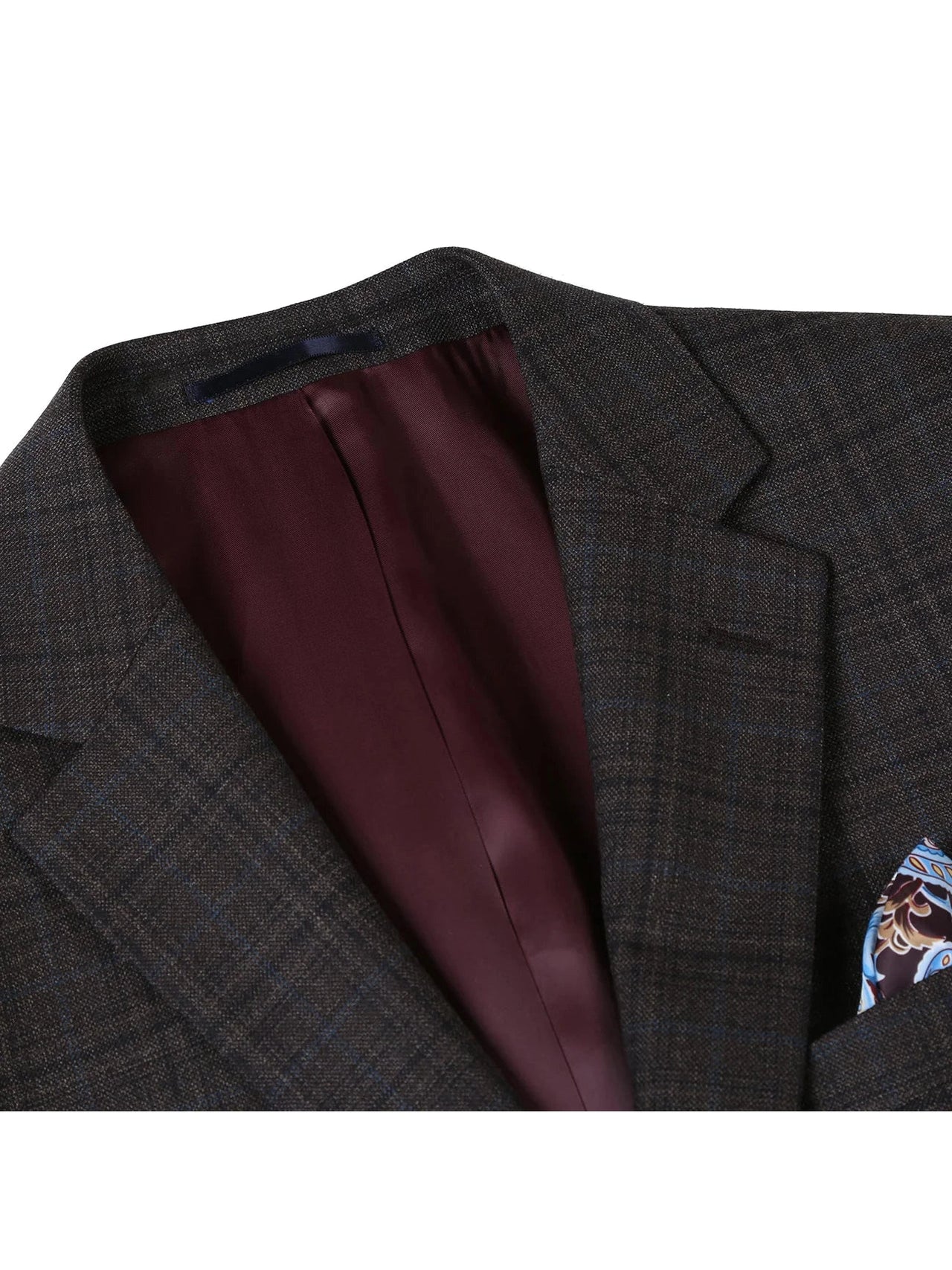 Raphael Men's Brown Plaid Wool Blend Classic Fit Blazer Sportcoat