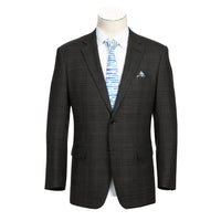Thumbnail for Raphael Men's Brown Plaid Wool Blend Classic Fit Blazer Sportcoat