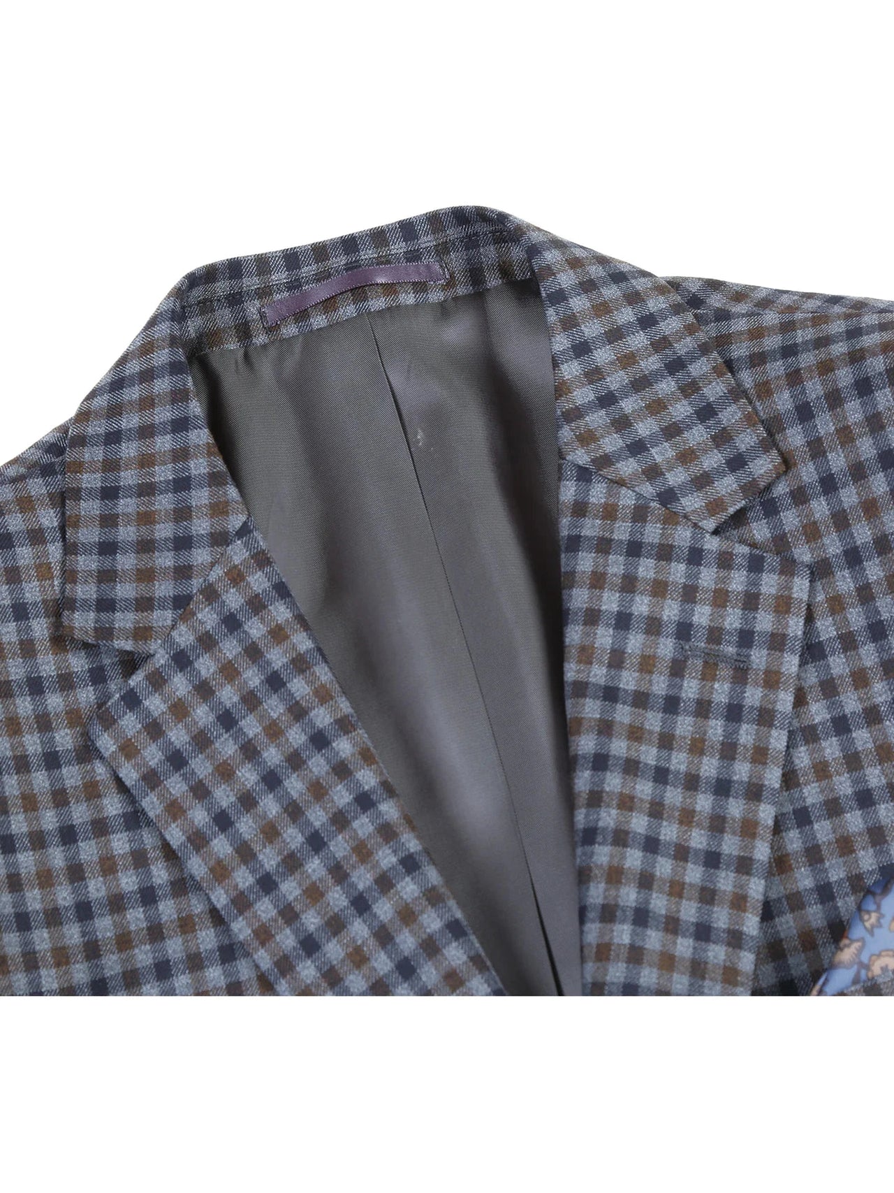 Raphael Men's Charcoal Check 100% Wool Slim Fit Blazer Sportcoat