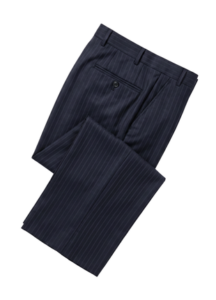 Canali Blue Striped Modern Fit Notch Lapel  Wool 2-piece Suit