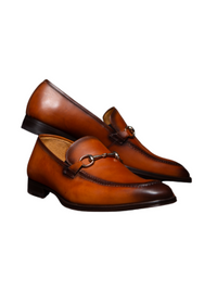 Thumbnail for Mezlan Boys Whiskey Bit Loafer Leather Slip On Dress Shoes