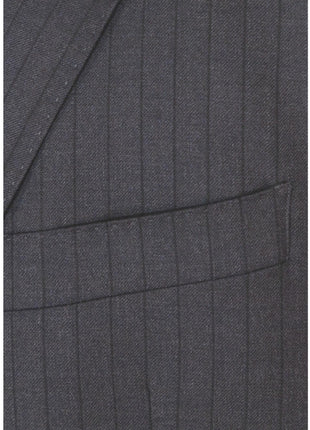 Armani Collezioni Mens Slim Fit Charcoal Pinstripe 100% Wool 2 Piece Suit