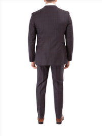 Thumbnail for John Varvatos Half-Canvassed Burgundy Two Button Wool Blend Suit