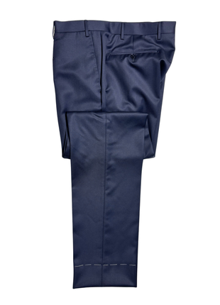 Corneliani Mens Solid Navy Fully-Canvassed Peak Lapel Slim Fit 3-Piece Wool Tuxedo - 42R