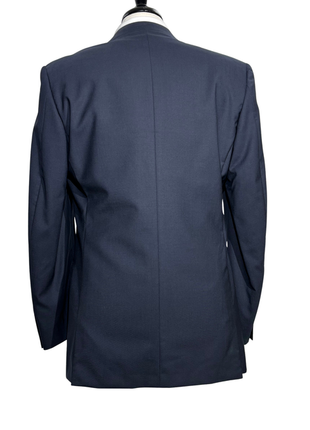 Versace Classic Mens Solid Dark Blue Notch Lapel Classic Fit 3-Button Wool Suit - 38L