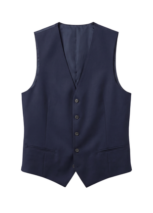 Canali Dark Blue Slim Fit Canvassed Shawl Lapel Wool 3-Piece Suit 44R