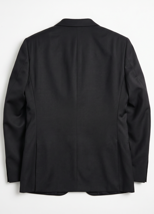 Corneliani Mens Solid Black Fully-Canvassed Shawl Lapel Slim Fit 3-Piece Wool Tuxedo - 38R