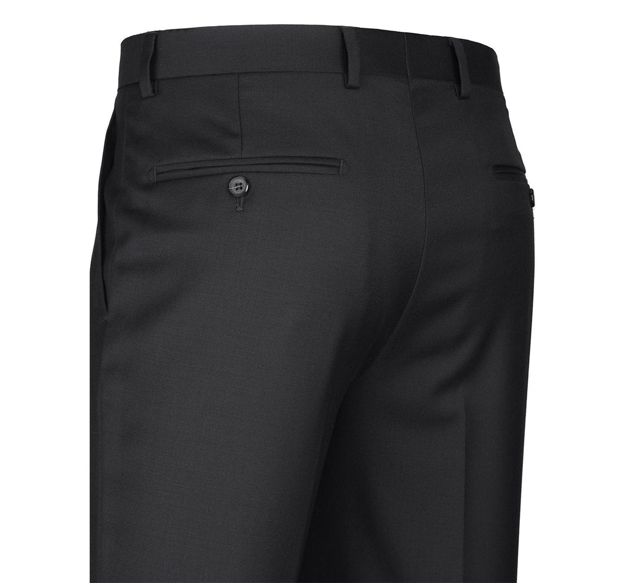 Men's Regular Fit Flat Front Wool Suit Pant