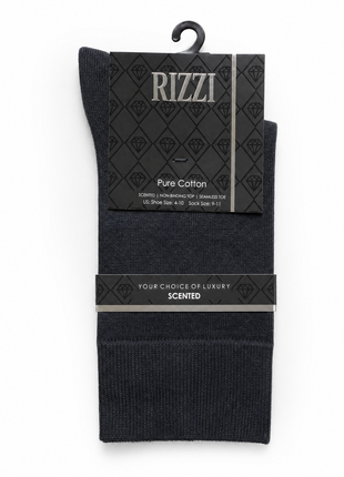 Rizzi Charcoal Gray Pure Cotton Scented Non-Biding Seamless Socks