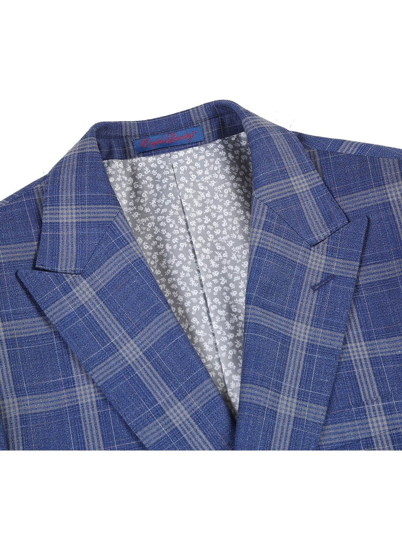 English Laundry Slim Fit Two button Check Peak Lapel Suit
