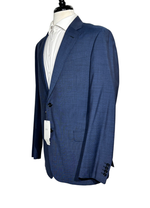 Armani Collezioni G-Line Blue Textured Classic Fit Notch Lapel Two-Button Wool Suit 42L