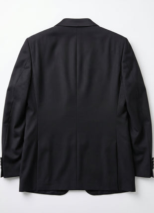 Armani Collezioni Solid Black Peak Lapel Slim Fit 1-Button Wool Mohair Tuxedo - 36R