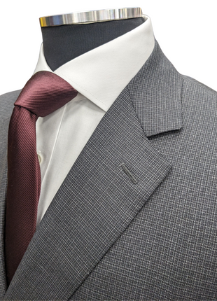 Canali 1934 Mens Gray Check 44R Drop 8 100% Wool 2 Button 2 Piece Suit