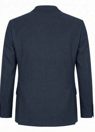 Tovaglia Mens Medium Blue Weave Classic Fit Notch Lapel Wool Silk Blend 2-Button Suit