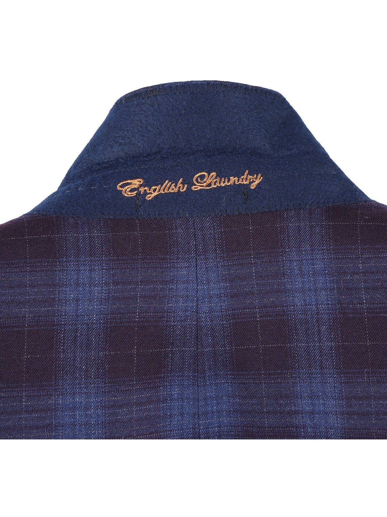 English Laundry Slim Fit Blue with Black Check Wool Suit