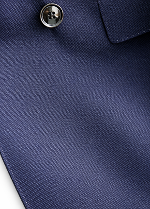Centrion Mens Navy Textured Slim Fit Peak Lapel Wool Double-Breasted Suit