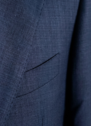 Tovaglia Mens Dark Navy Tonal Check Classic Fit  Notch Lapel Wool 2-Button Suit