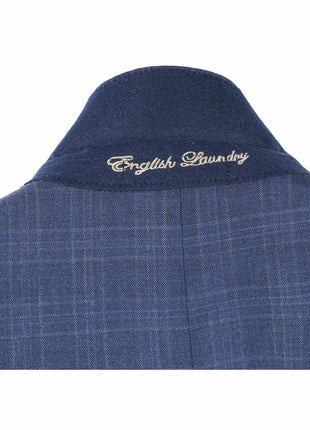 English Laundry Slim Fit Two Button Gray Blue Wool Notch Lapel Suit