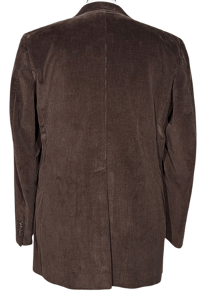 Andrea Borghi Mens Brown Corduroy Notch Lapel Slim Fit 3-button Cotton Suit - 44R