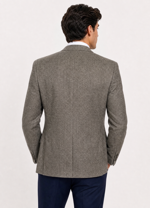 Canali Light Brown Herringbone Classic Fit Wool Notch Lapel 2-Button Sport Coat 50R