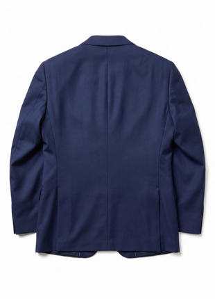 Arthur Black Solid Dark Blue Slim Fit Marzotto Gabardine Wool 2-Button Suit - The Suit Depot