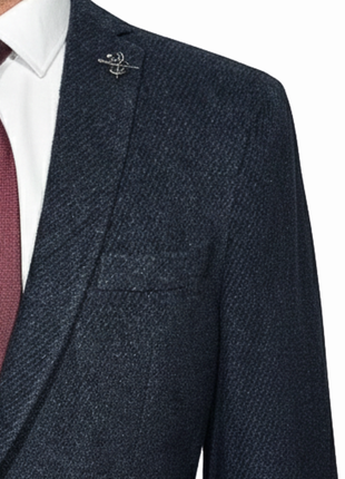 John Varvatos Dark Blue Slim Fit Cotton Stretch Minimum Structure Two Button Casual Blazer