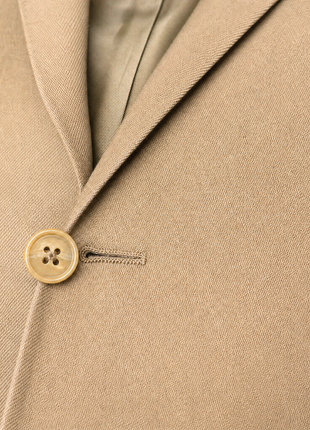 Ralph Lauren Black Label Solid Tan Notch Lapel Slim Fit 2-Button Wool Suit - 38R
