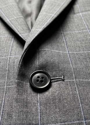 Michael Kors Gray Windowpane Classic Fit Notch Lapel 2-Button Wool Suit 44R