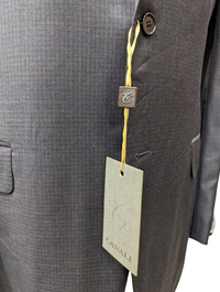 Thumbnail for Canali 1934 Mens Charcoal Gray Check 44L Drop 7 100% Wool 2 Button 2 Piece Suit