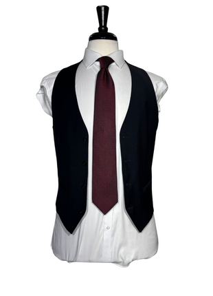 Armani Collezioni M-Line Solid Black Wool Blend Notch Lapel Modern Fit 3 Piece Suit 36R