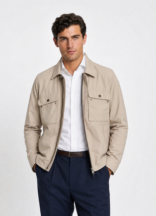 Versace Collection Stone Cotton Blend Light Weight Water Resistant Windbreaker Jacket 44L