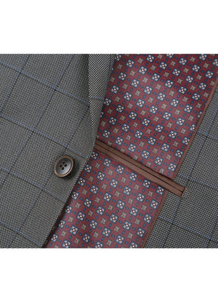 Men's Two Piece Classic Fit Windowpane Check Suit